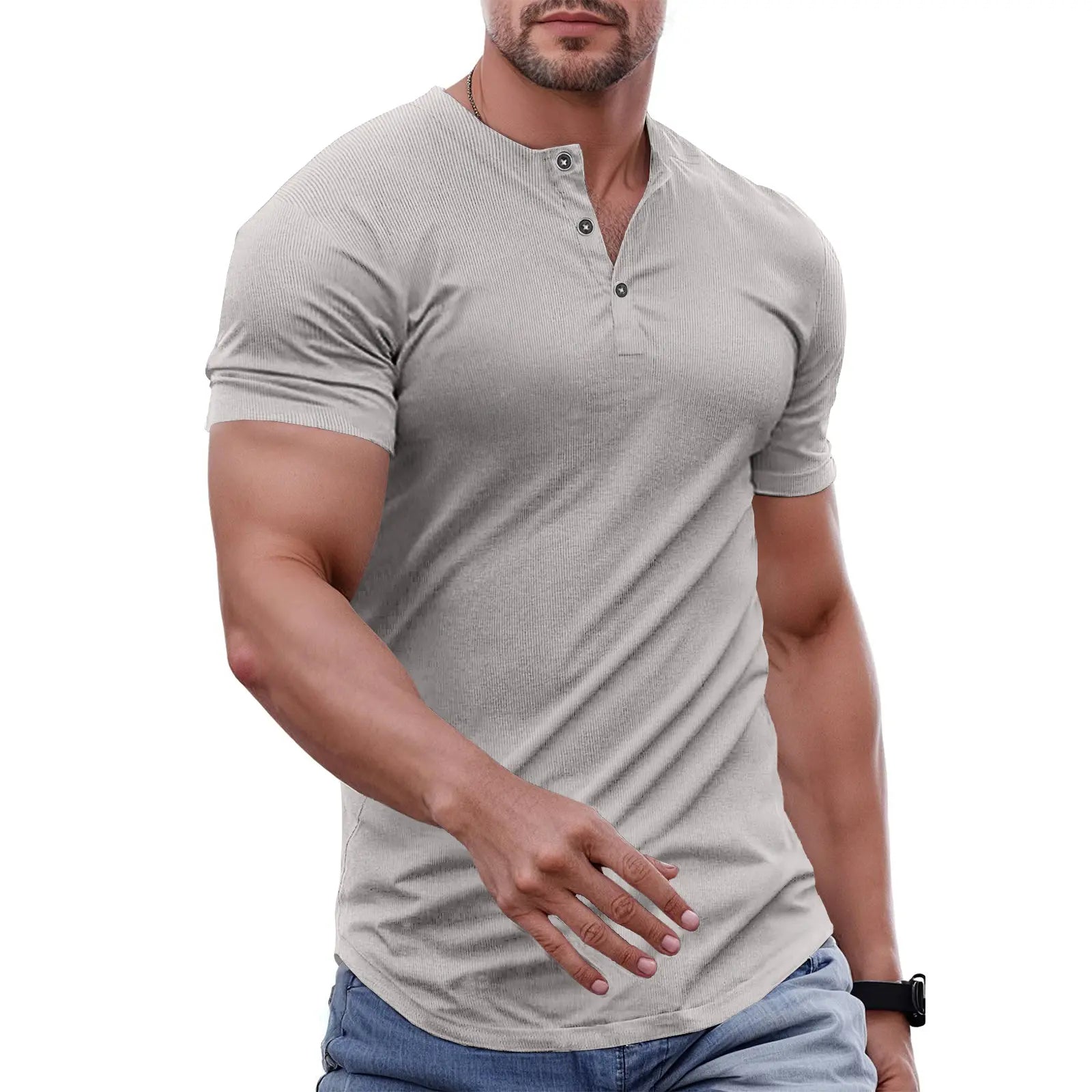 Comfortable and casual Henry T-shirt
