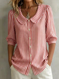 New Arrival 🔥 Women's Retro Striped Cotton Linen Shirt