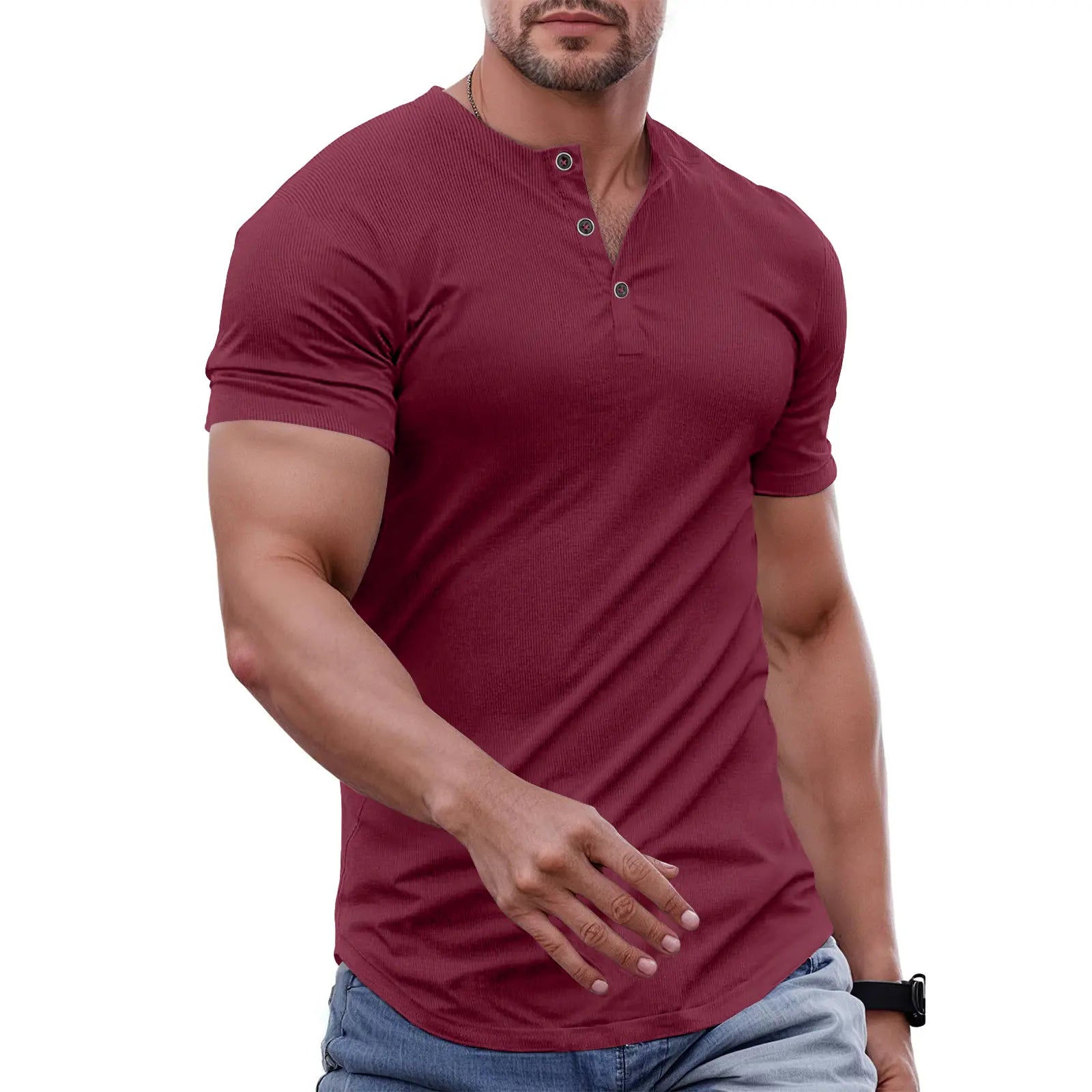 Comfortable and casual Henry T-shirt