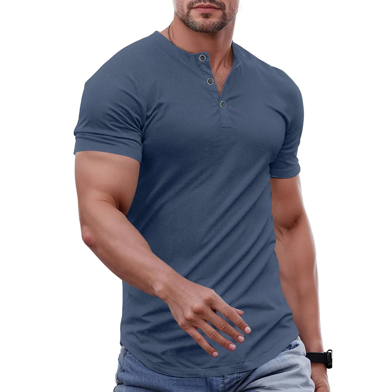 Comfortable and casual Henry T-shirt
