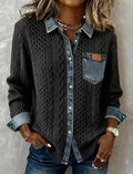 Stylish and versatile patchwork shirt cardigan