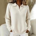 Solid color pullover sweatshirt, loose collar, long-sleeved top