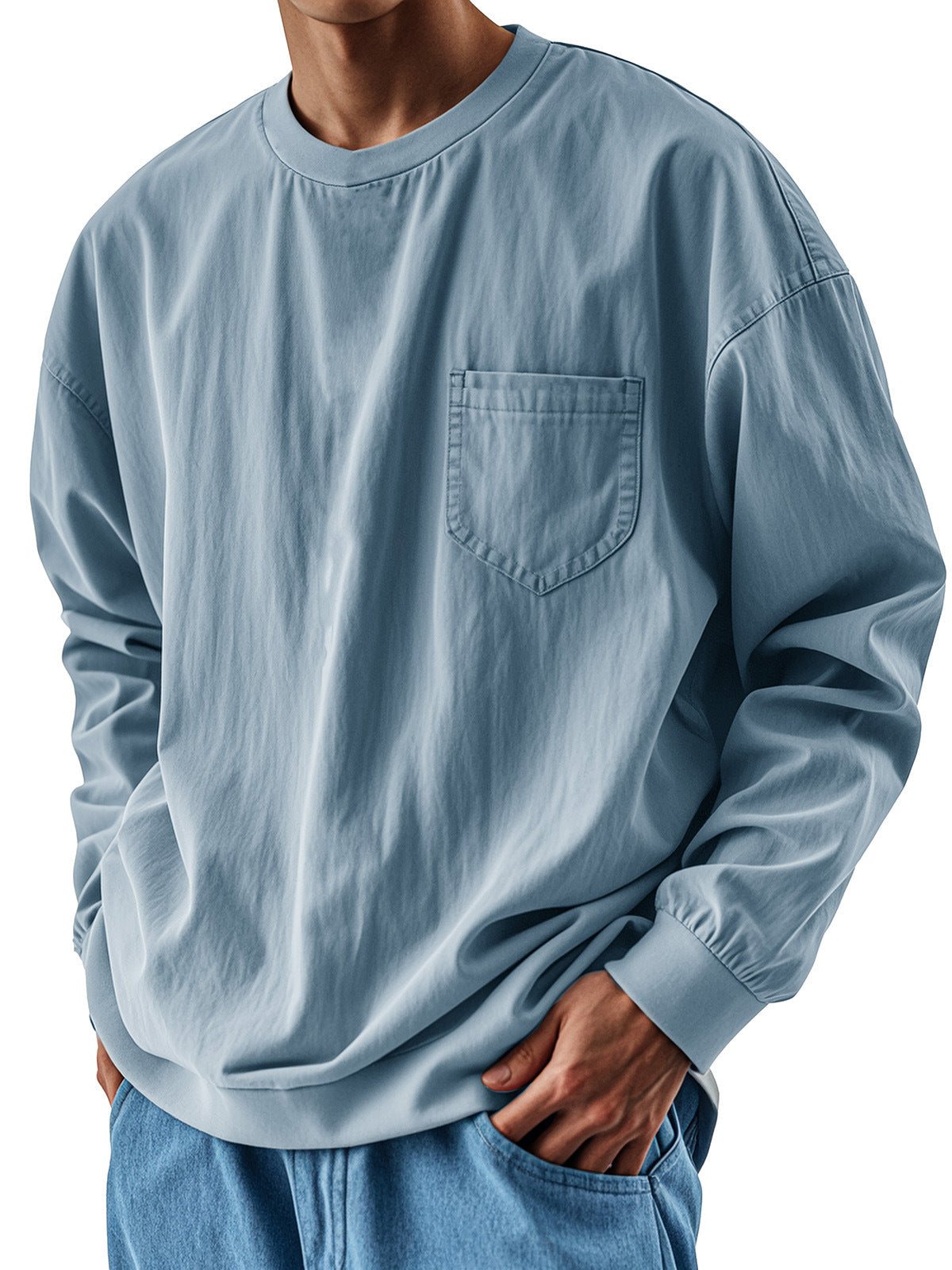 Loose-fitting trendy long-sleeved shirt