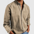 New men's long-sleeved collared shirt