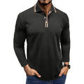 Men's long-sleeved knitted polo shirt