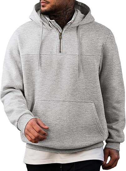 Men's fleece-lined zip-up hooded sweatshirt