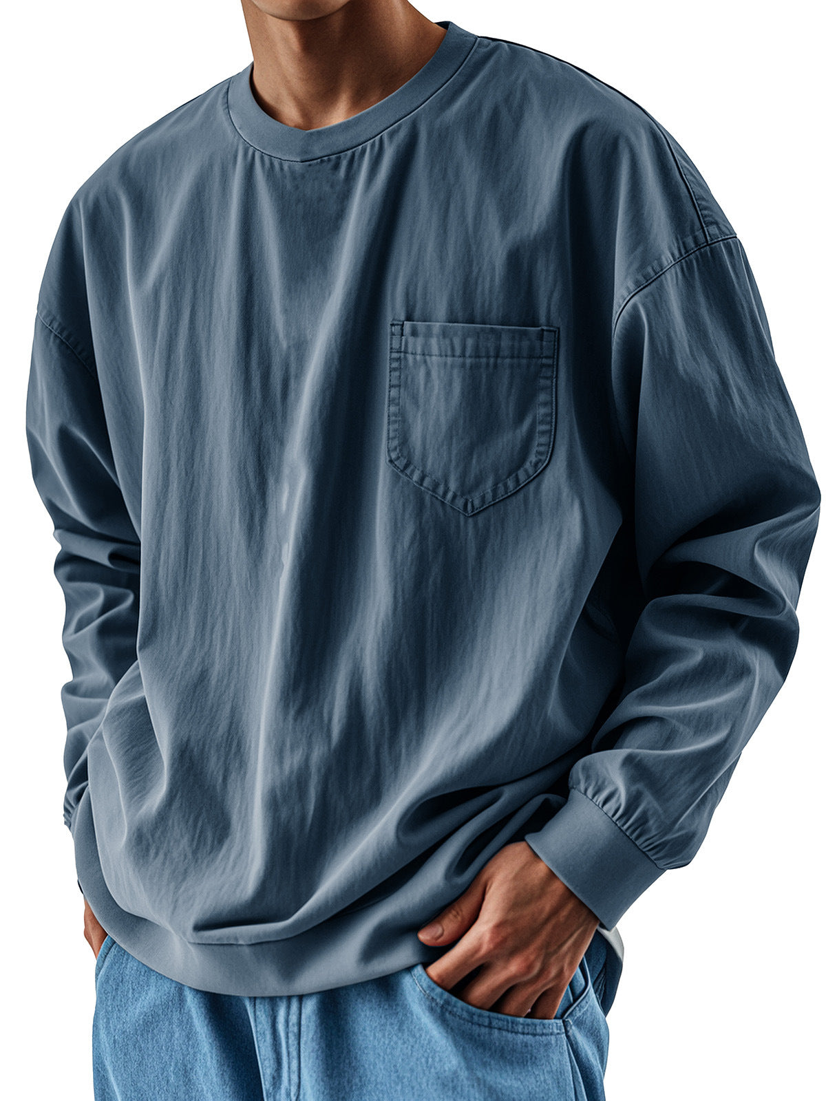 Loose-fitting trendy long-sleeved shirt