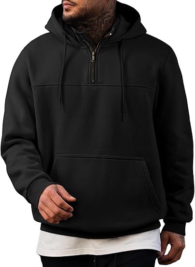 Men's fleece-lined zip-up hooded sweatshirt