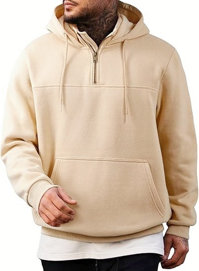 Men's fleece-lined zip-up hooded sweatshirt