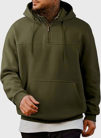 Men's fleece-lined zip-up hooded sweatshirt