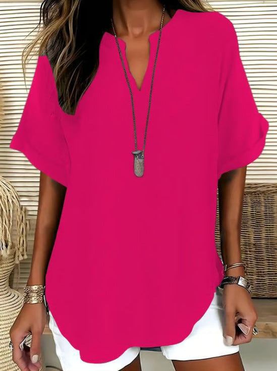 Fashion V-neck short sleeves