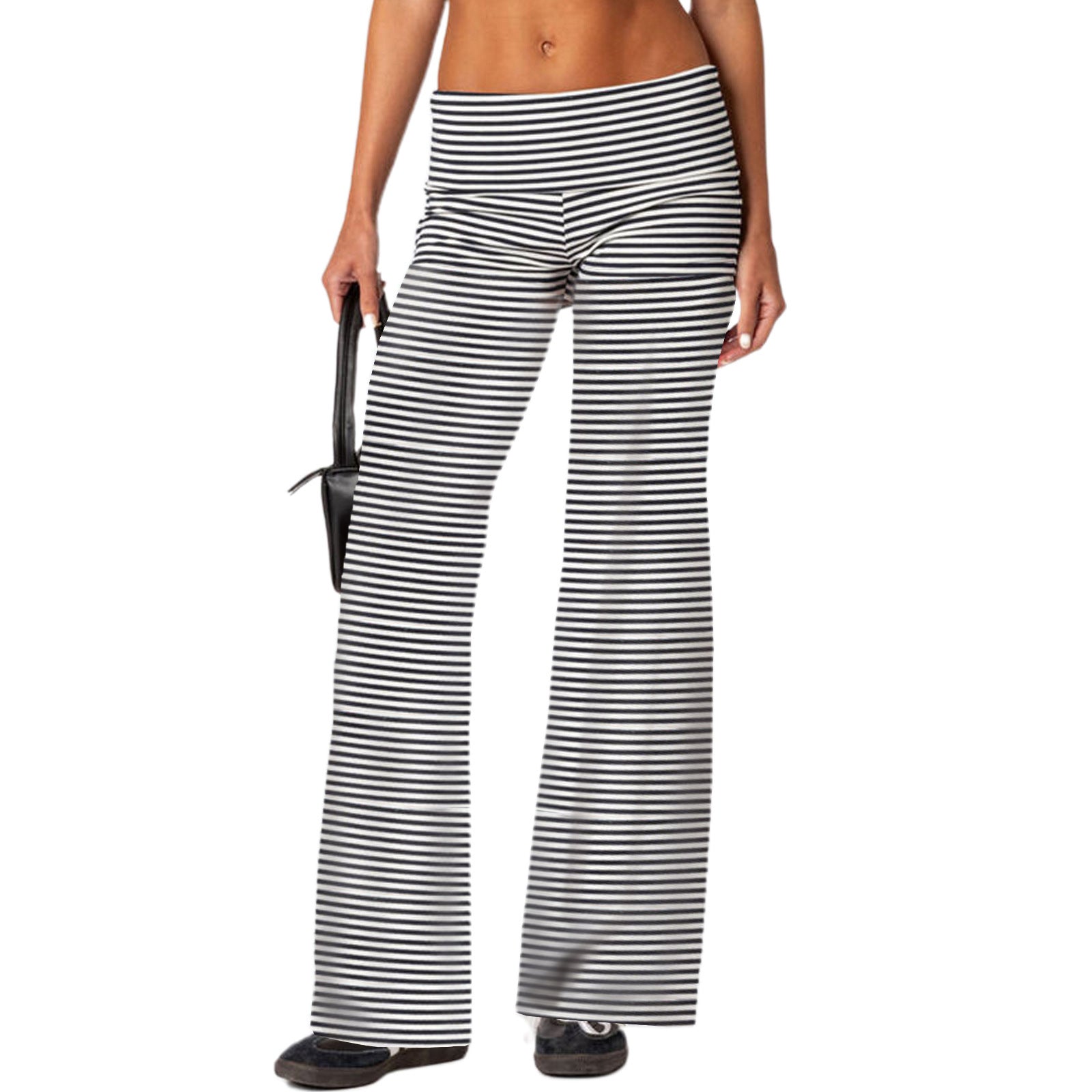 Casual solid color slim fit trousers