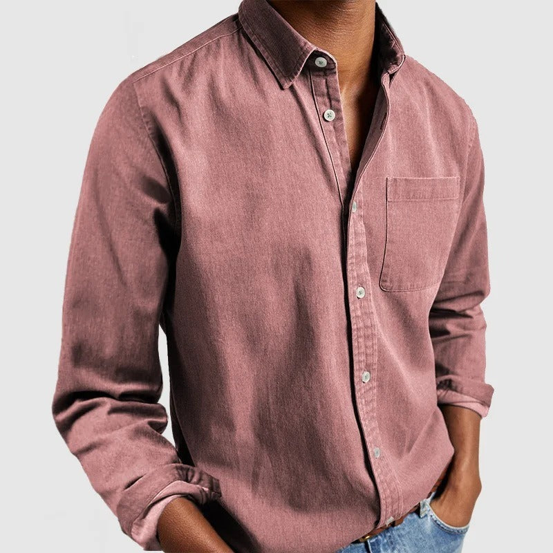 New men's long-sleeved collared shirt