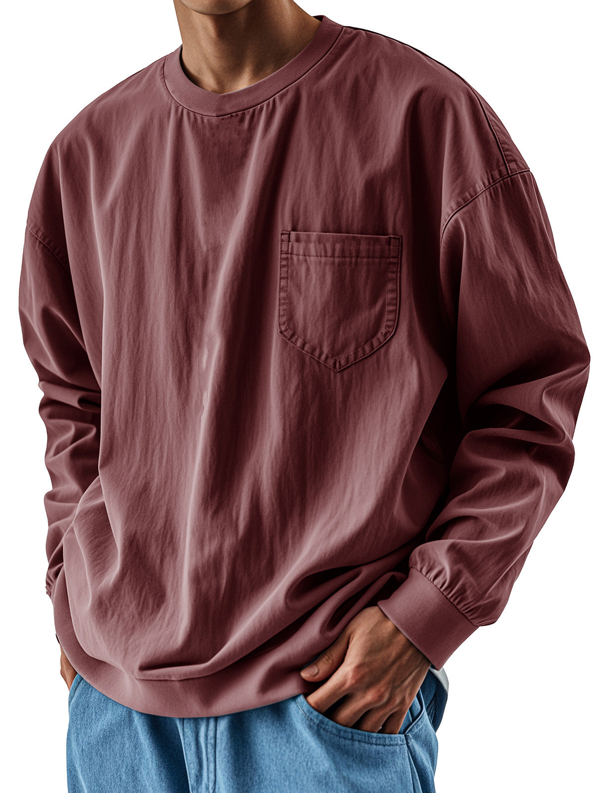 Loose-fitting trendy long-sleeved shirt