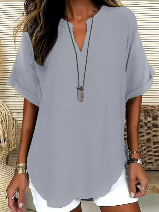 Fashion V-neck short sleeves