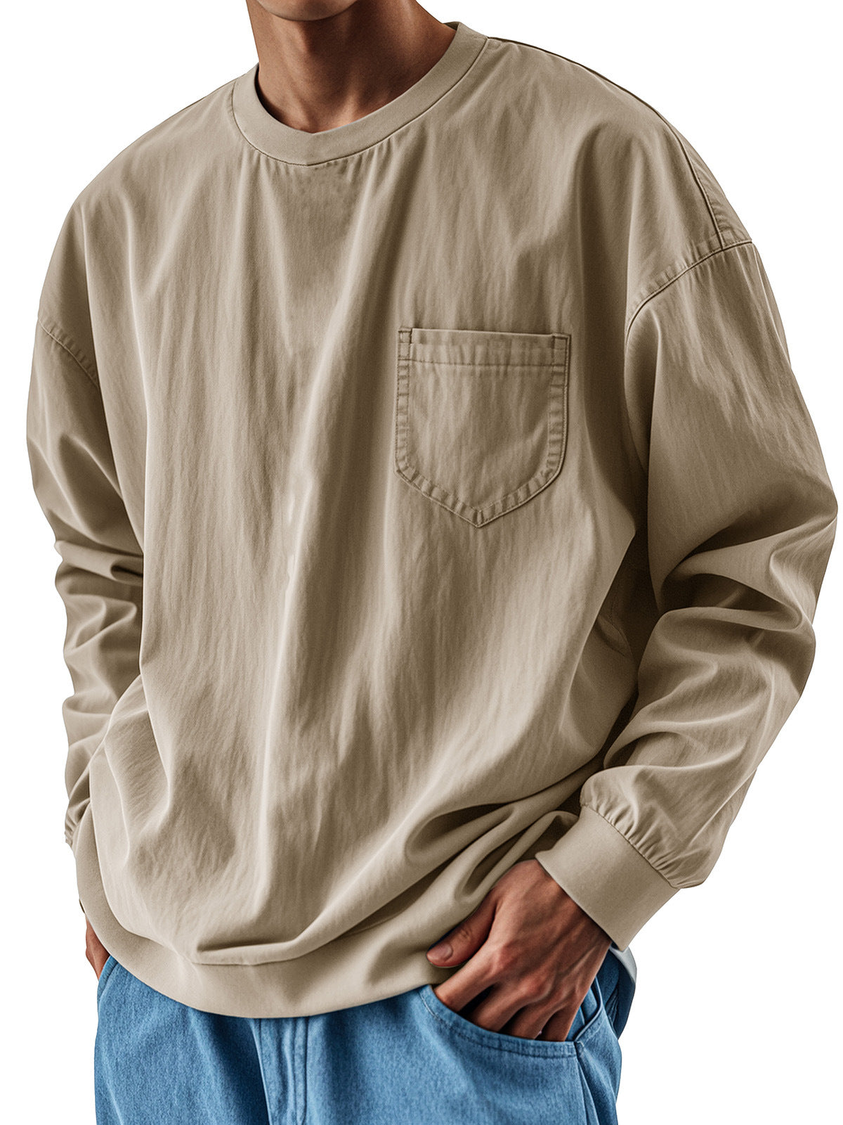 Loose-fitting trendy long-sleeved shirt