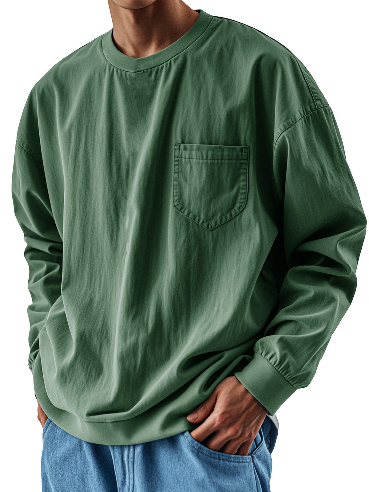 Loose-fitting trendy long-sleeved shirt