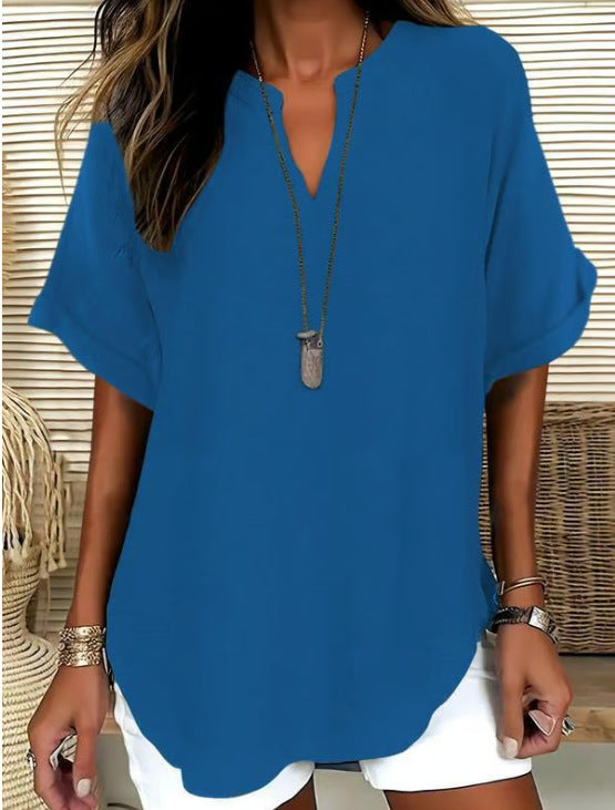 Fashion V-neck short sleeves