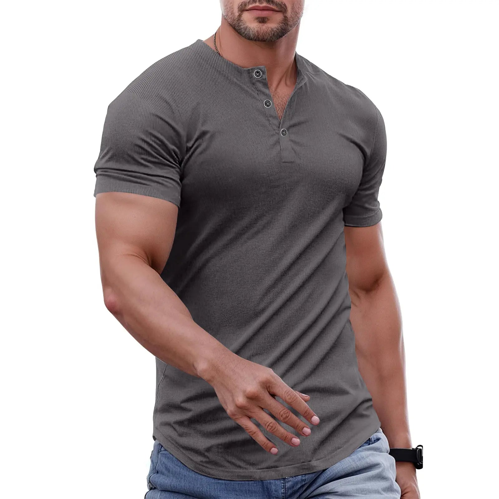 Comfortable and casual Henry T-shirt