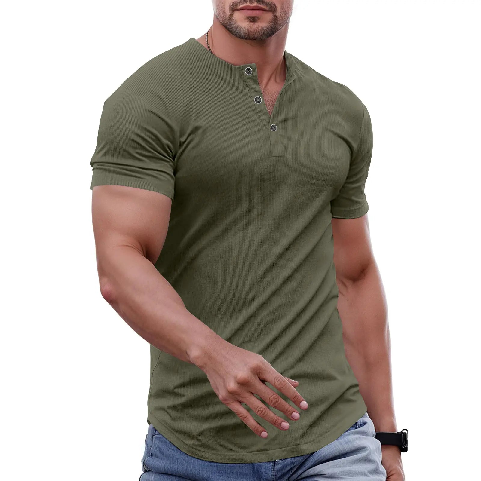 Comfortable and casual Henry T-shirt